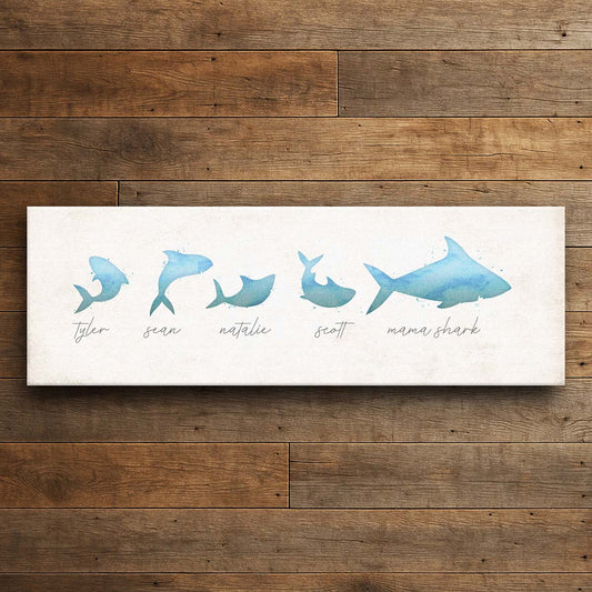 Shark Family Personalized Wall Art