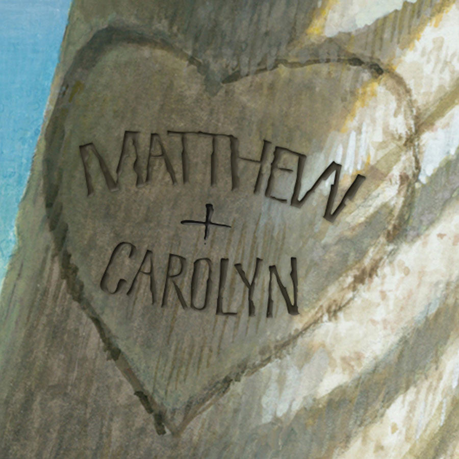 Island Romance Personalized Stretched Canvas Art - Large