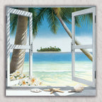 Island Romance Personalized Stretched Canvas Art - Large