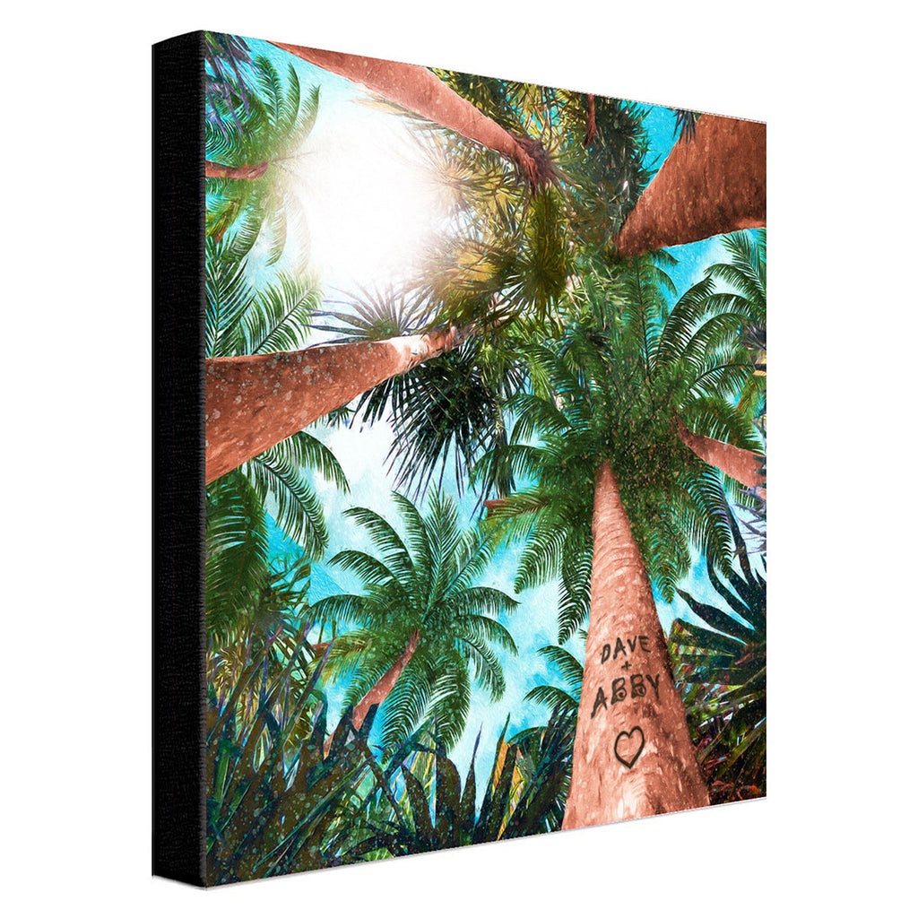 Palm Canopy Personalized Stretched Canvas Art - Large