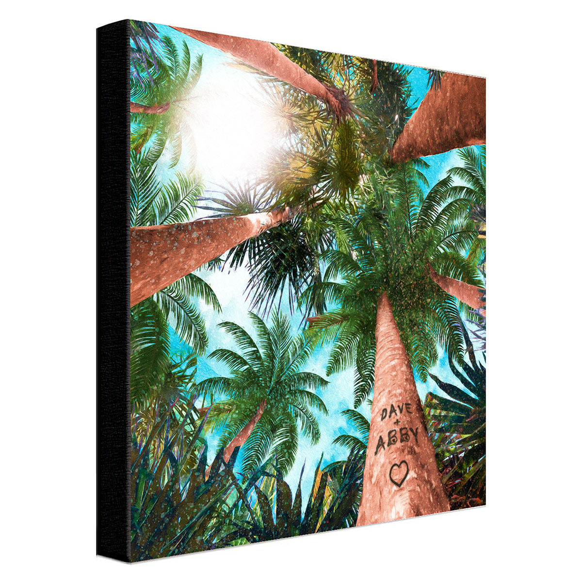 Palm Canopy Personalized Stretched Canvas Art - Large