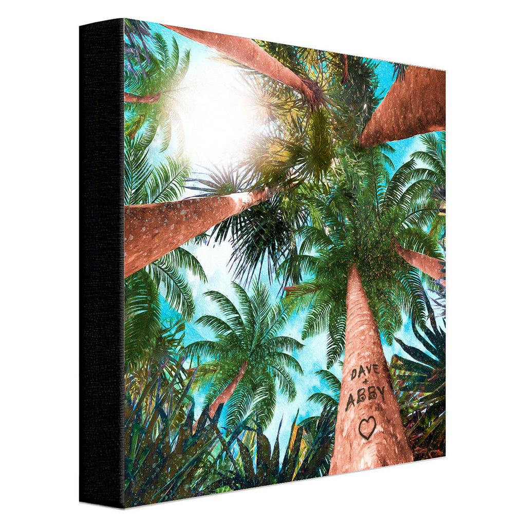 Palm Canopy Personalized Stretched Canvas Art - Small