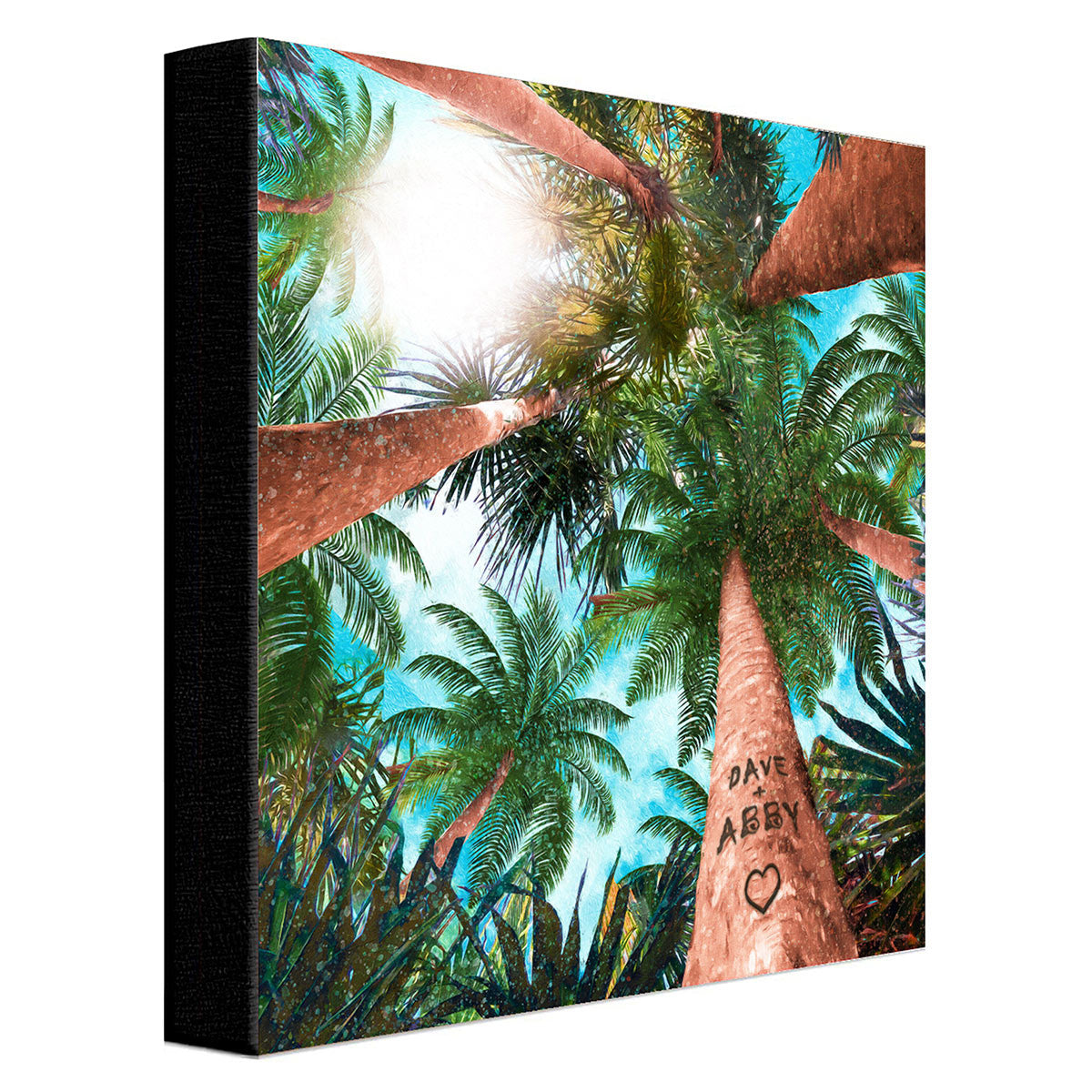 Palm Canopy Personalized Stretched Canvas Art - Small
