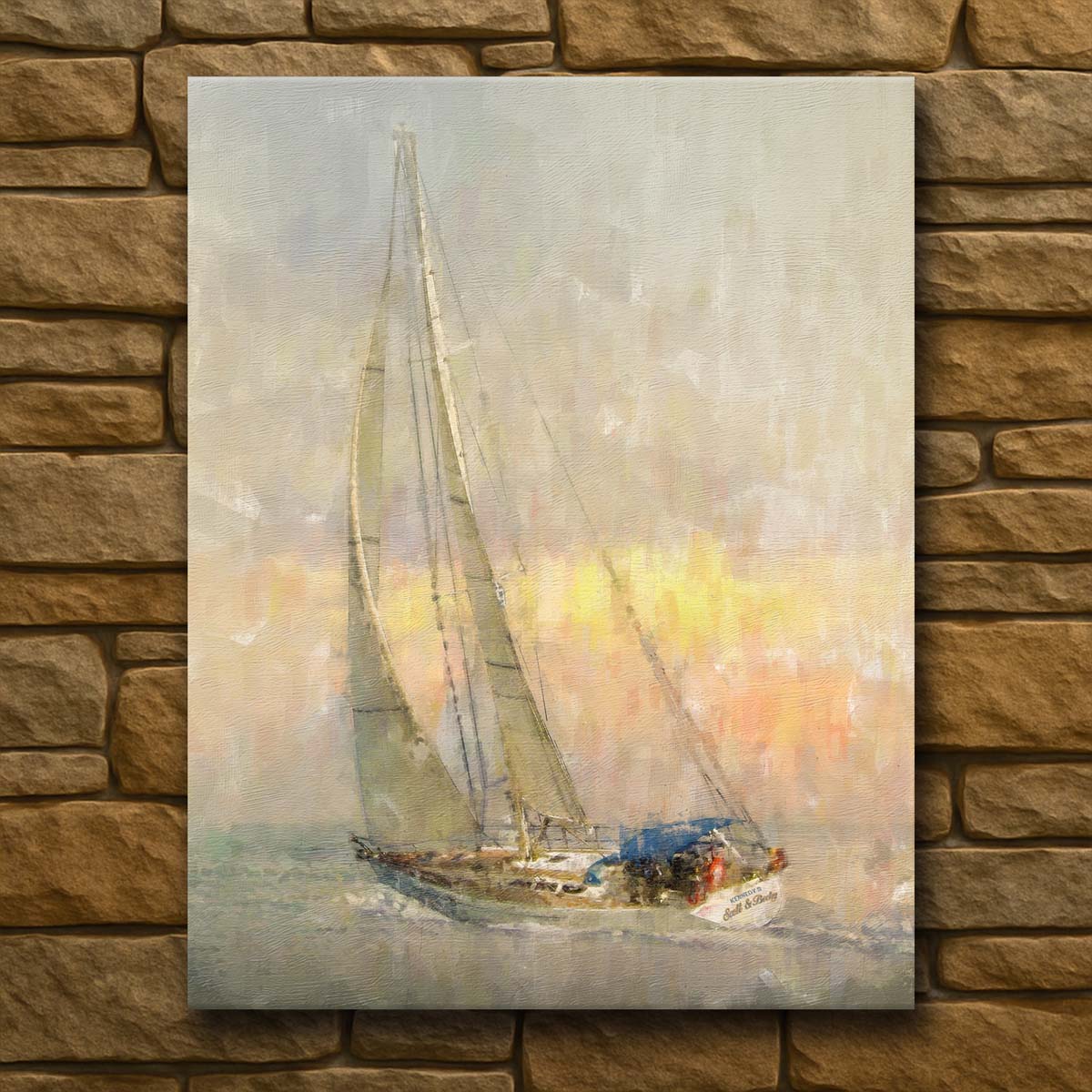 Sailboat Sunset Personalized Wall Art