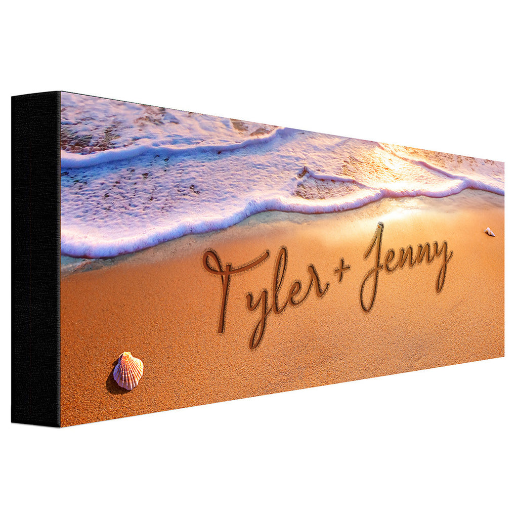 Seaside Romance Personalized Stretched Canvas - Small