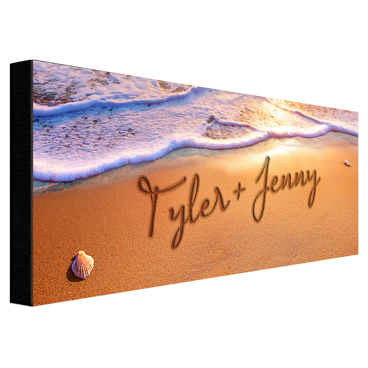 Seaside Romance Personalized Stretched Canvas - Large