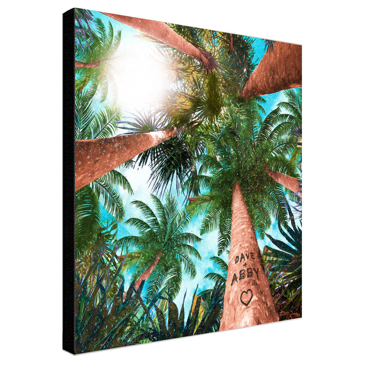 Palm Canopy Personalized Stretched Canvas Art - XXL