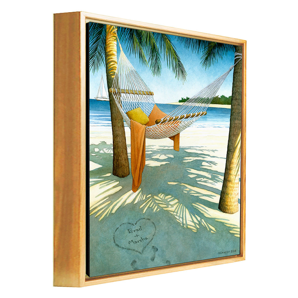 Alone at the Beach Personalized Framed Canvas