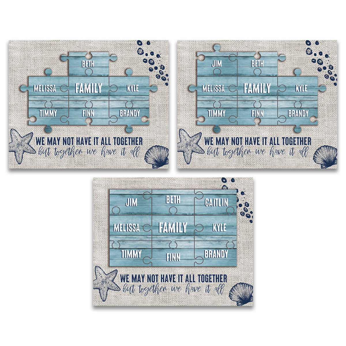 Seaside Puzzle Personalized Framed Paper Print