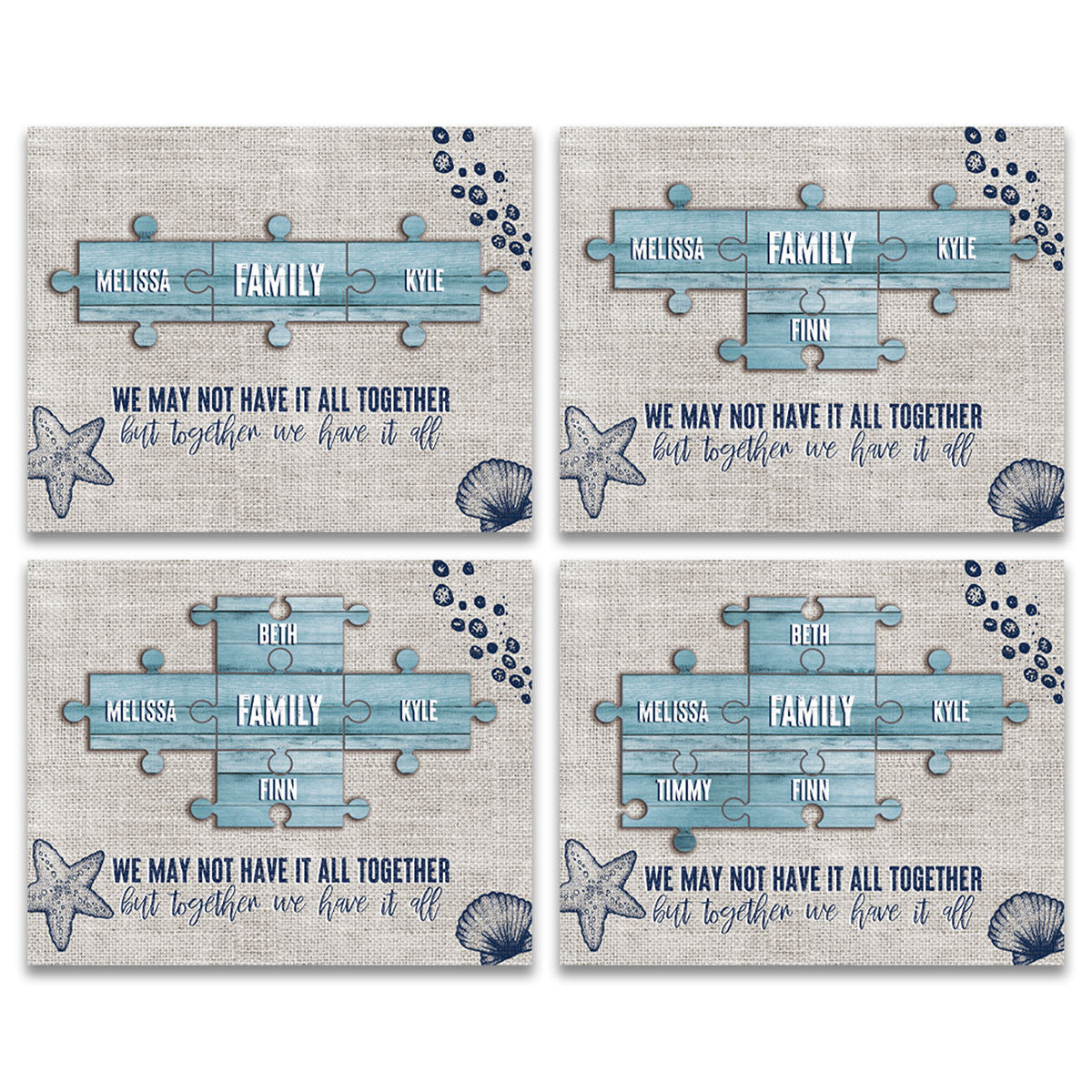 Seaside Puzzle Personalized Framed Paper Print