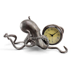 Aged Silver Octopus Desk Clock