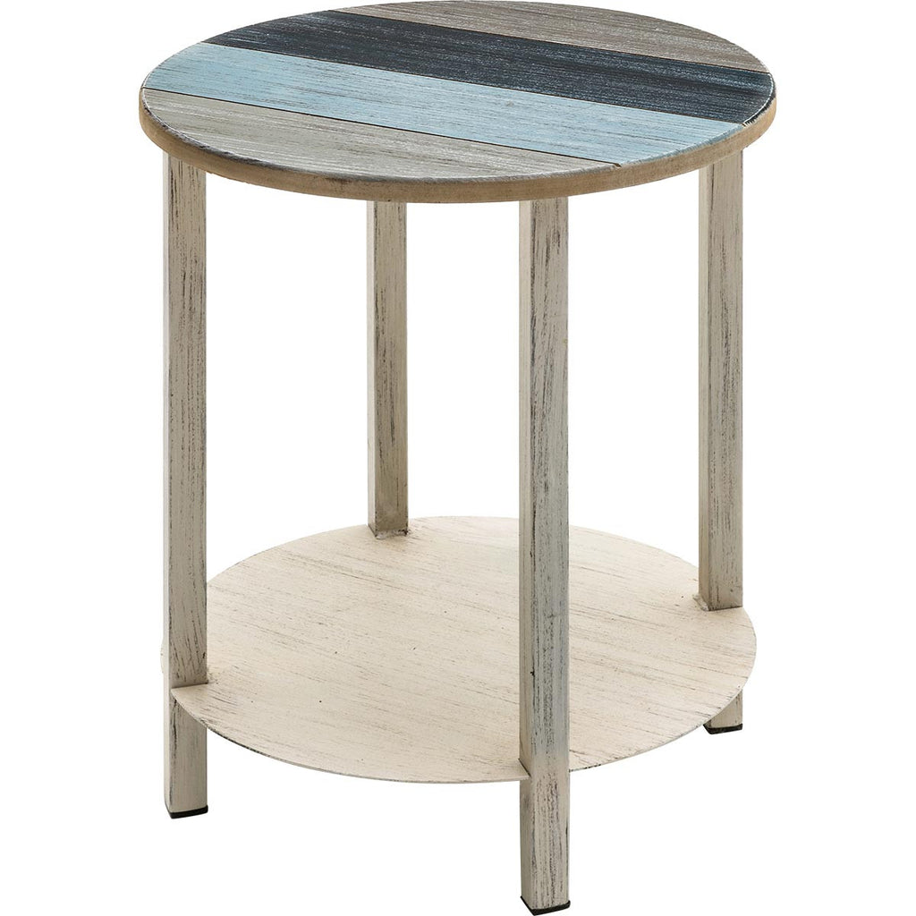 Summerton End Table with Nautical Stripes