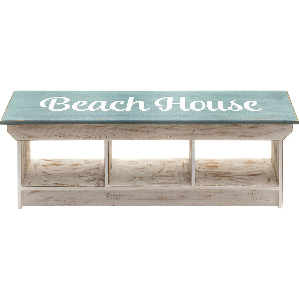 Beach House Wood Cubby Bench