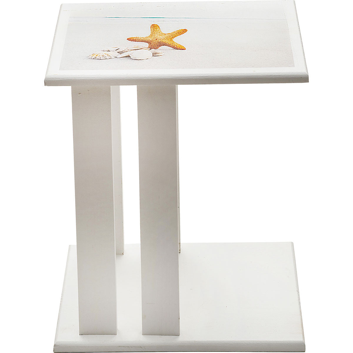 Beach Scene Coastal Wood Side Table