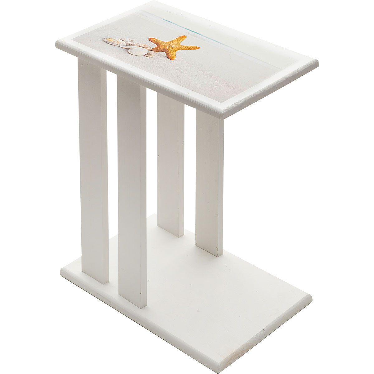 Beach Scene Coastal Wood Side Table