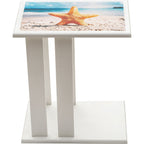 Starfish & Shells Wood Side Table