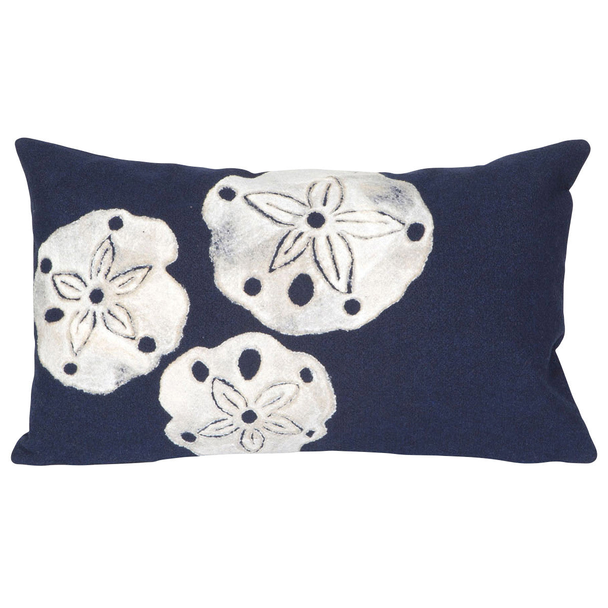 Sand Dollar Navy Pillow - 12 x 20 - OVERSTOCK