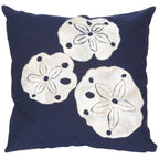 Sand Dollar Navy Pillow - 20 x 20