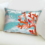 Coral Wave Aqua Pillow - 12 x 20
