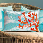 Coral Wave Aqua Pillow - 12 x 20