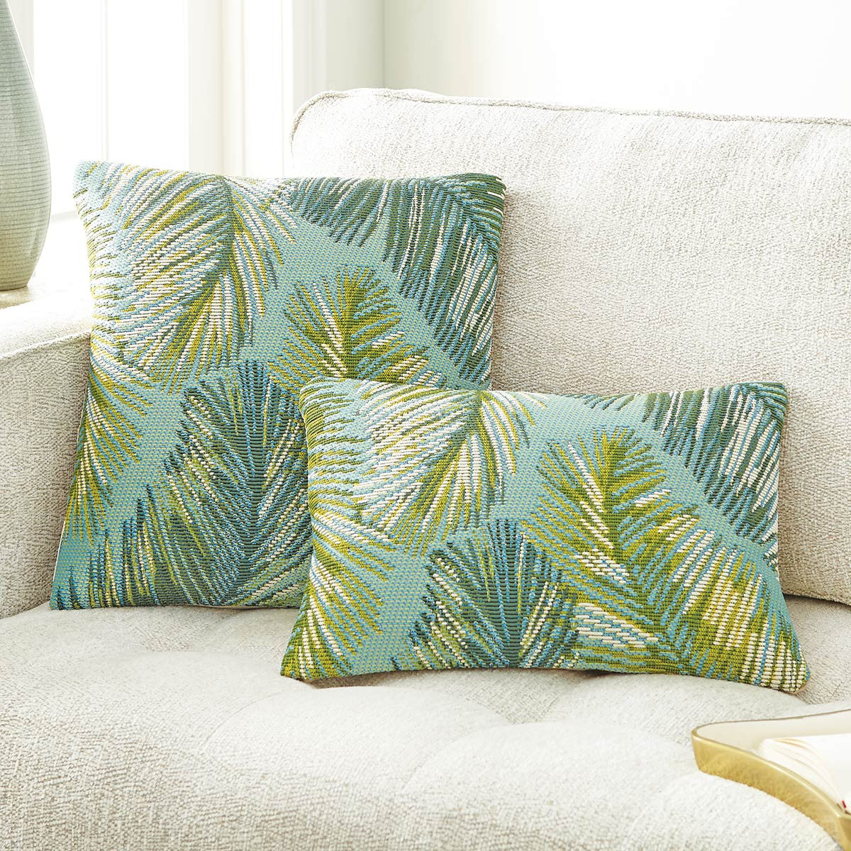 Padre Square Accent Pillow - Aqua - OUT OF STOCK UNTIL 09/24/2026