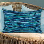 Ocean Stripes Oblong Accent Pillow - Navy