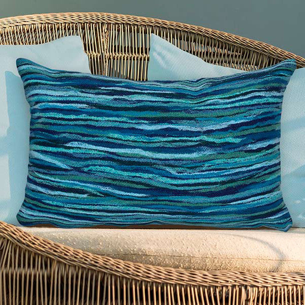 Ocean Stripes Oblong Accent Pillow - Navy