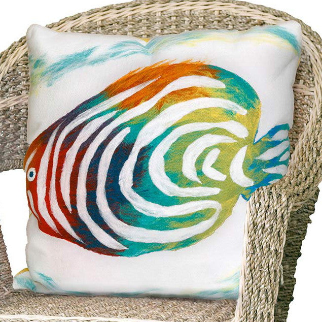 Rainbow Fish Square Accent Pillow