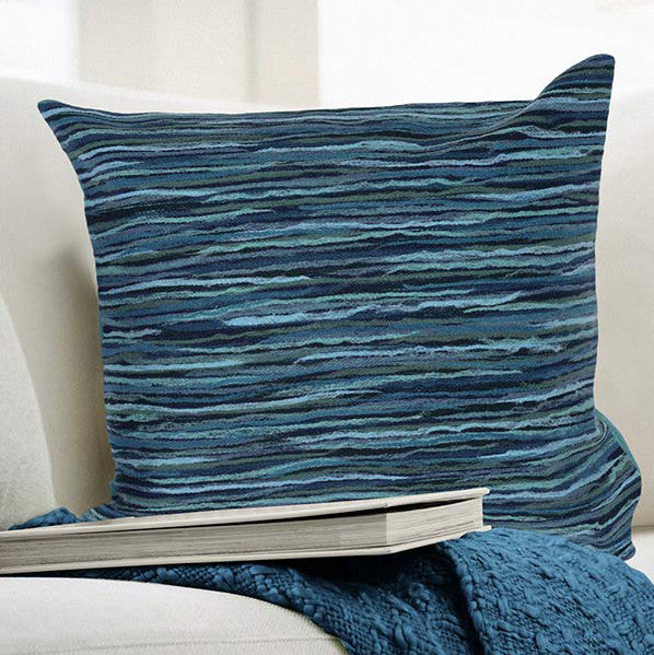 Ocean Stripes Square Accent Pillow - Navy