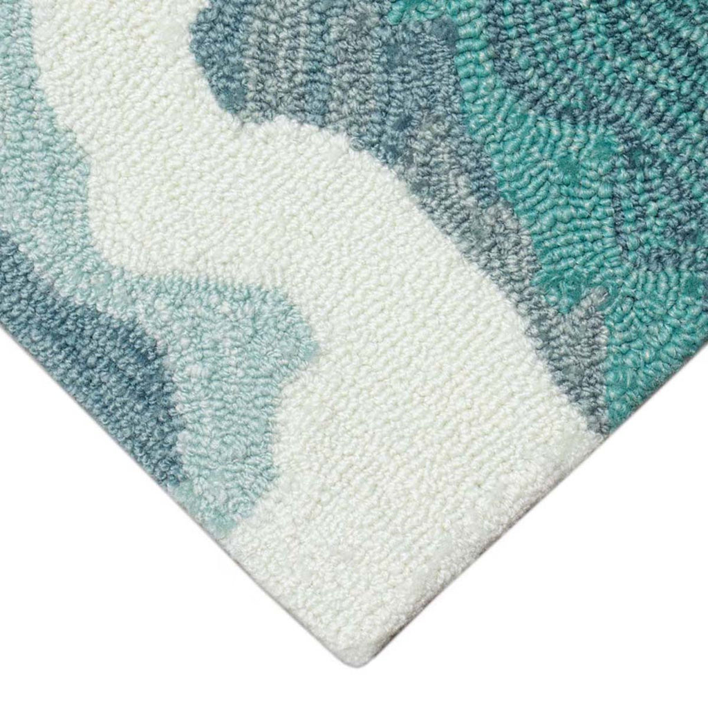 Coastline Curl Turquoise Indoor/Outdoor Rug - 2 x 3