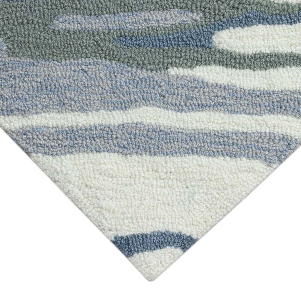 Coastline Curl Blue Indoor/Outdoor Rug - 3 x 4