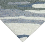 Coastline Curl Blue Indoor/Outdoor Rug - 3 x 4