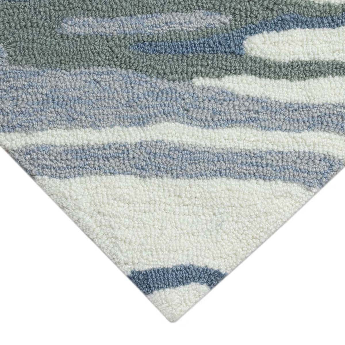 Coastline Curl Blue Indoor/Outdoor Rug - 3 x 4