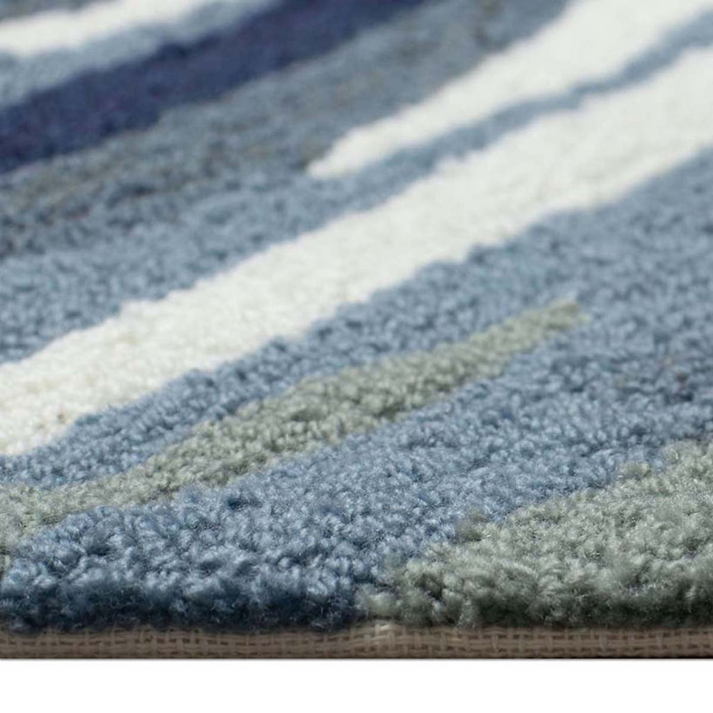 Coastline Curl Blue Indoor/Outdoor Rug - 3 x 4