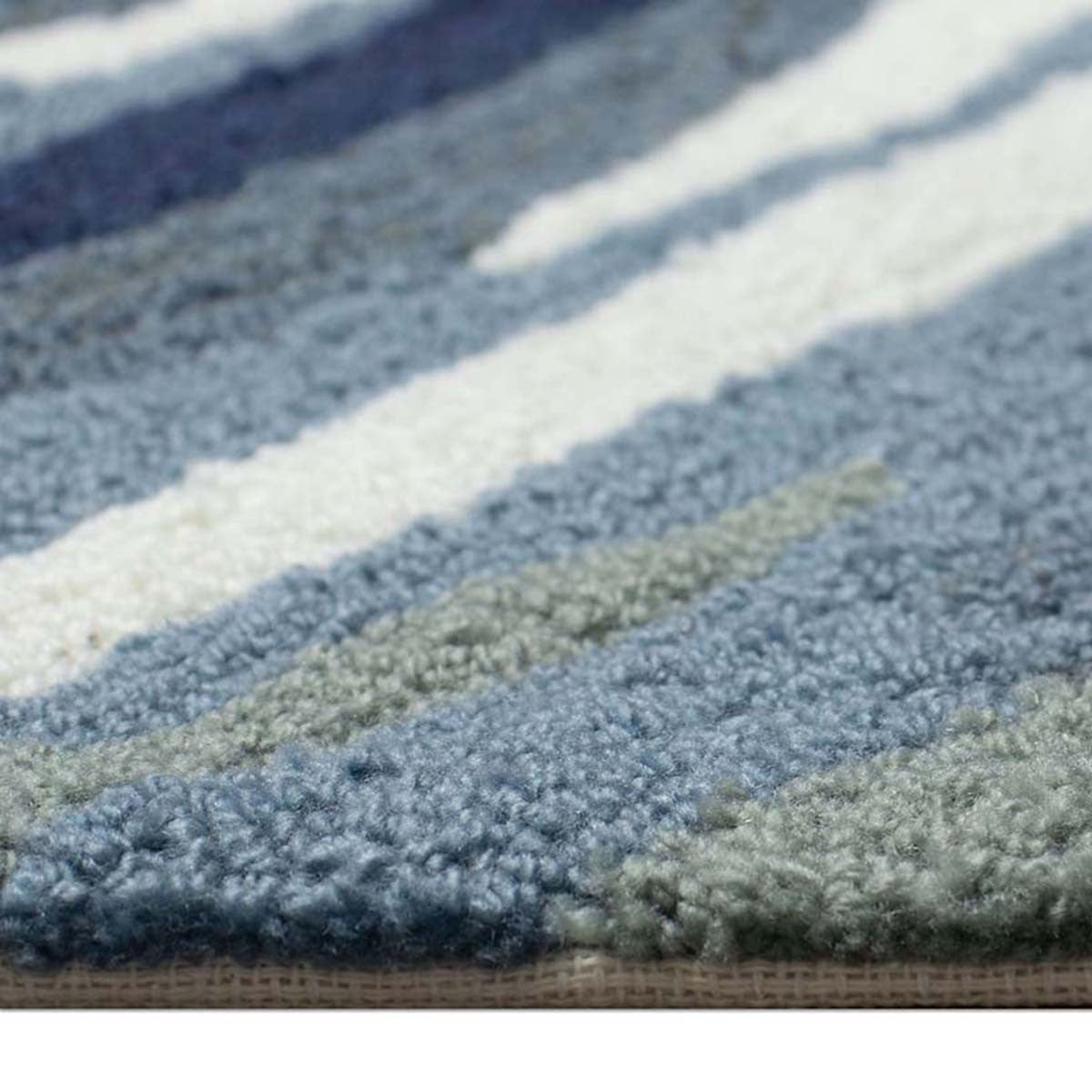 Coastline Curl Blue Indoor/Outdoor Rug - 3 x 4