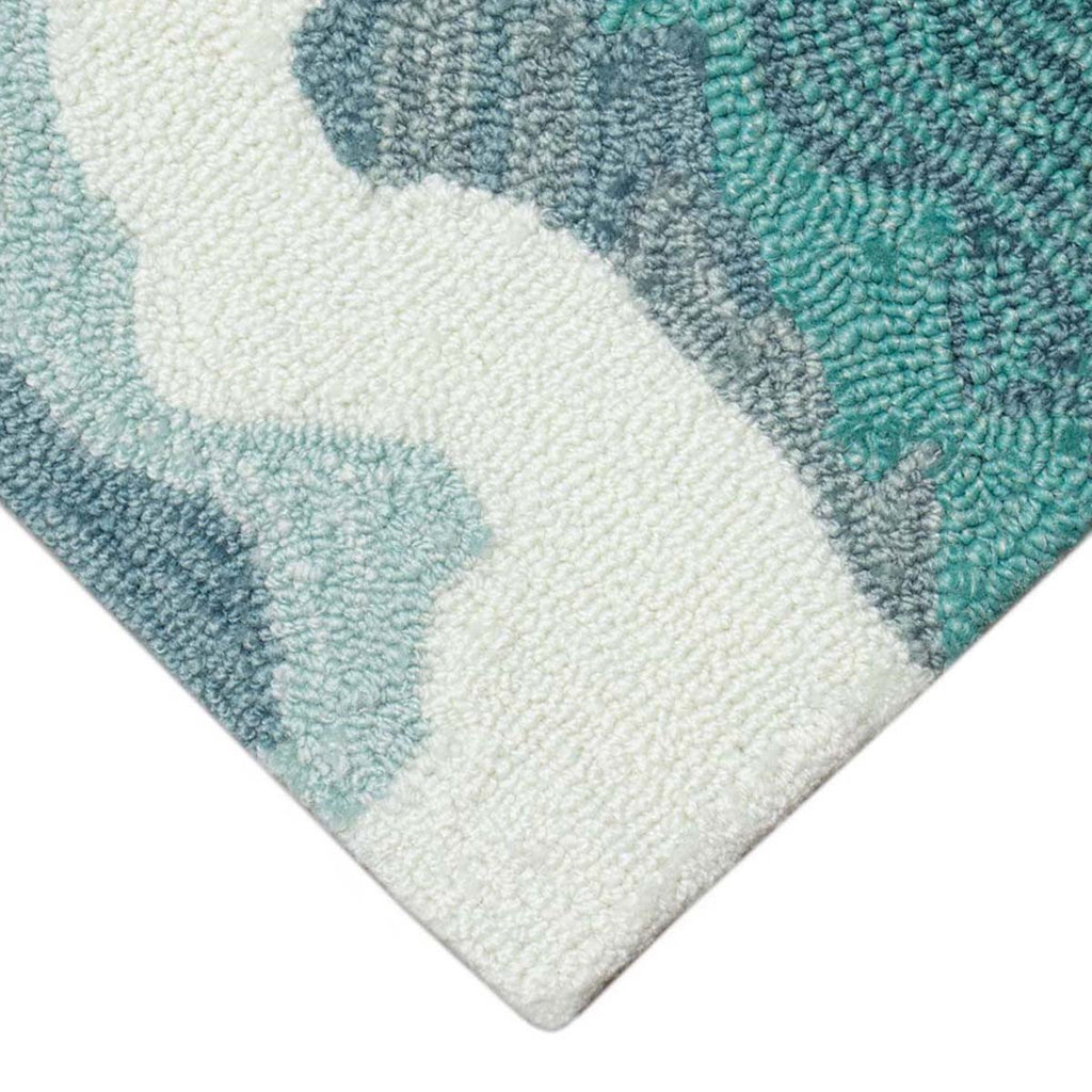 Coastline Curl Turquoise Indoor/Outdoor Rug - 3 x 4
