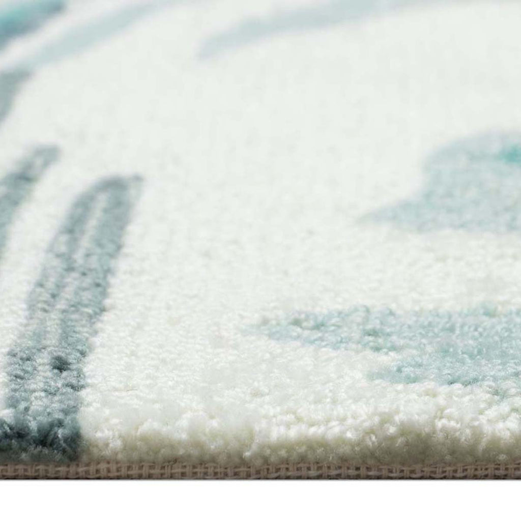 Coastline Curl Turquoise Indoor/Outdoor Rug - 3 x 4