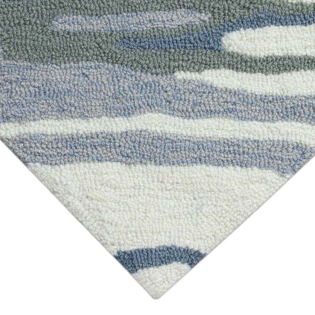 Coastline Curl Blue Indoor/Outdoor Rug - 4 x 6