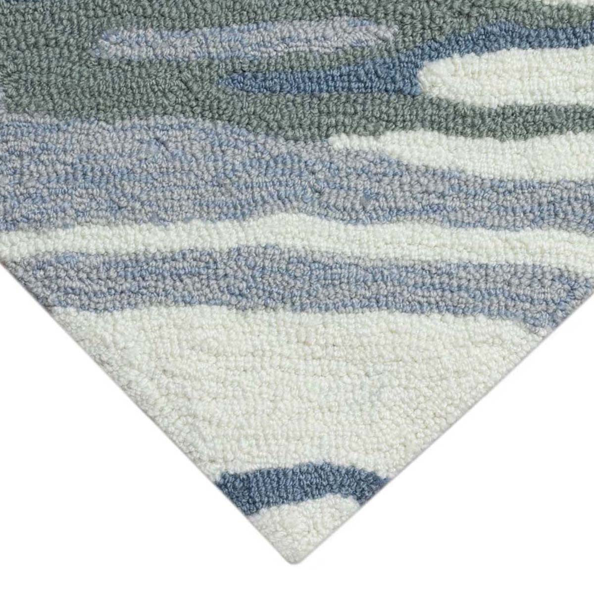 Coastline Curl Blue Indoor/Outdoor Rug - 4 x 6