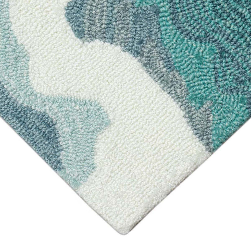Coastline Curl Turquoise Indoor/Outdoor Rug - 4 x 6