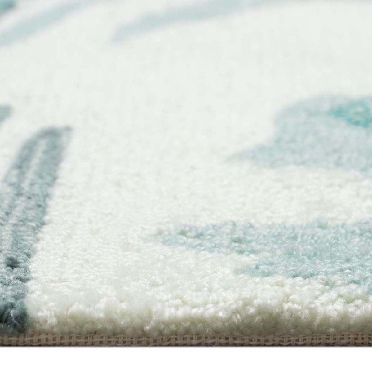 Coastline Curl Turquoise Indoor/Outdoor Rug - 4 x 6