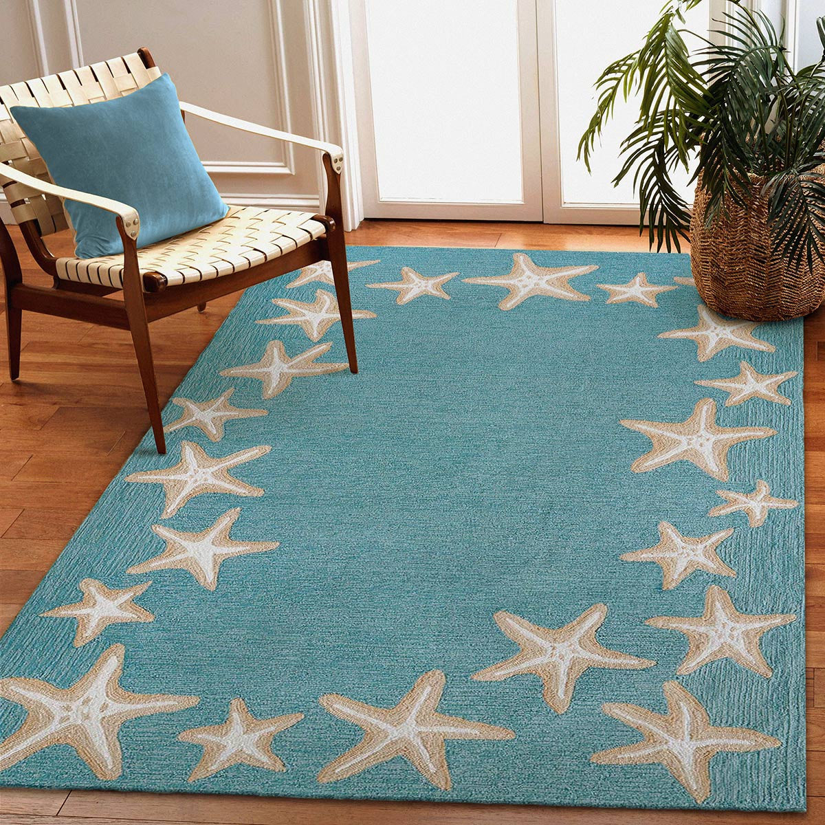 Carolina Starfish Aqua Indoor/Outdoor Rug - 5 x 8