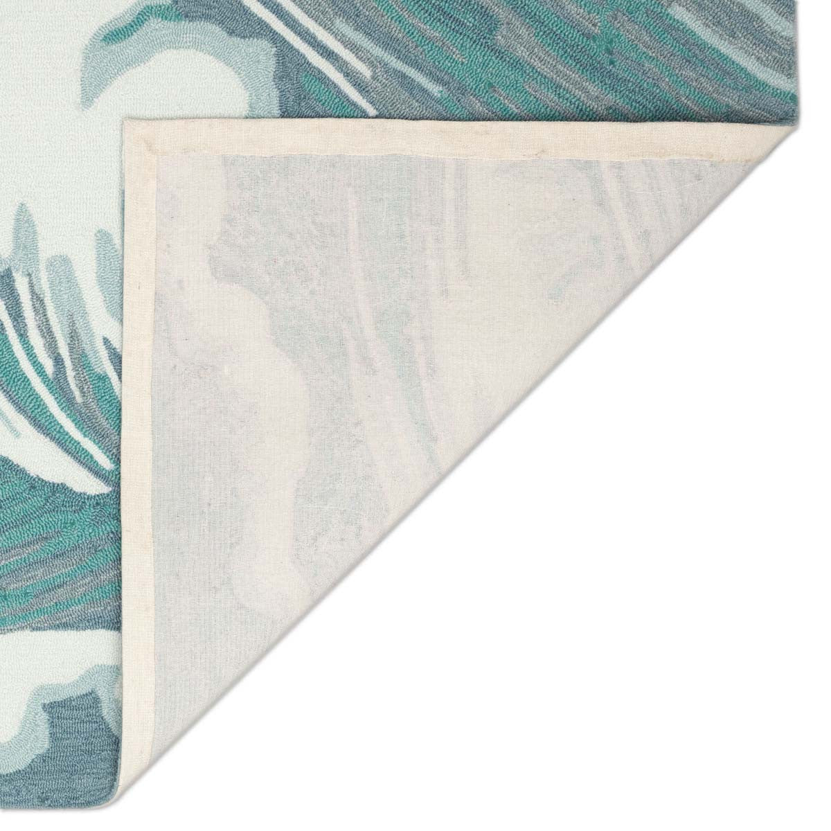 Coastline Curl Turquoise Indoor/Outdoor Rug - 5 x 8