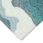 Coastline Curl Turquoise Indoor/Outdoor Rug - 5 x 8