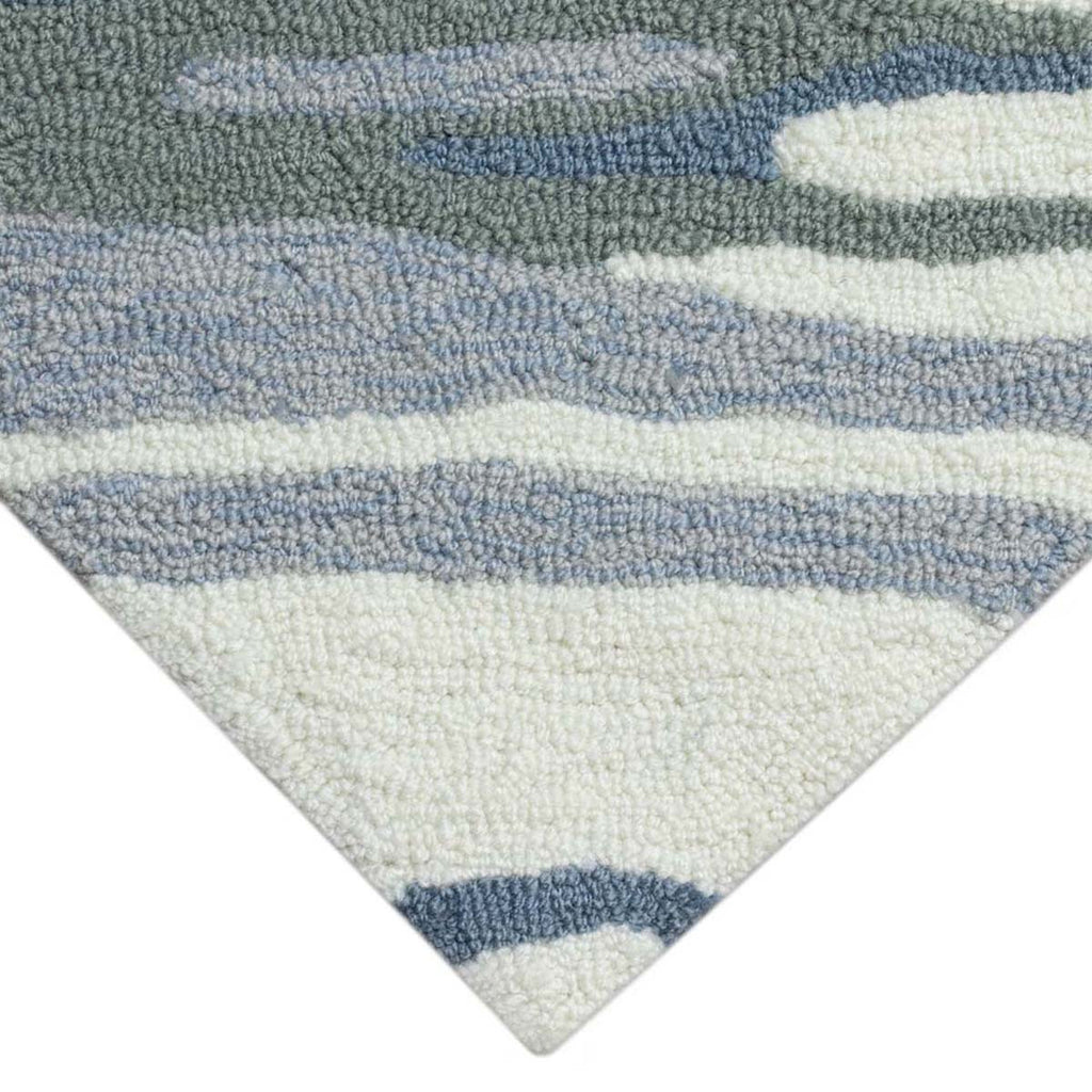 Coastline Curl Blue Indoor/Outdoor Rug - 8 x 10