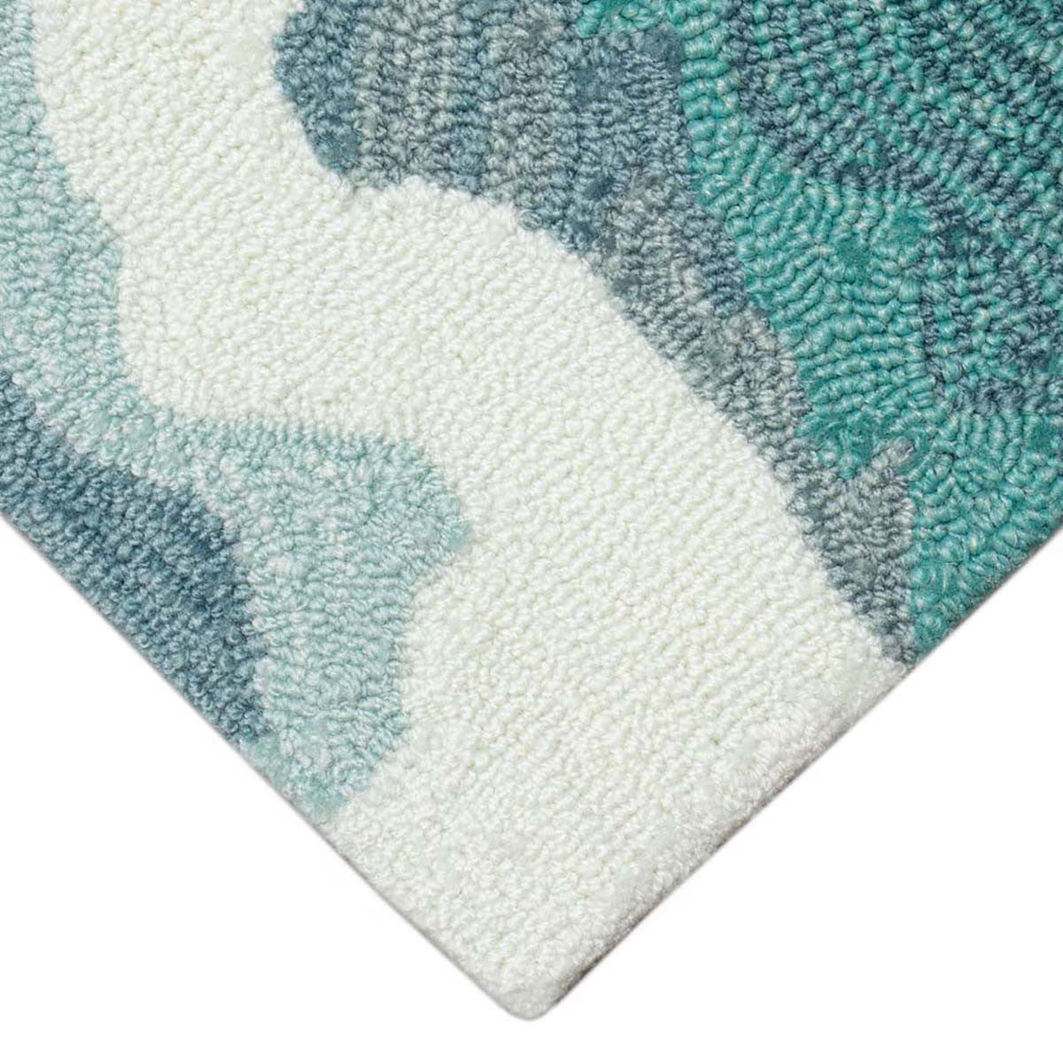 Coastline Curl Turquoise Indoor/Outdoor Rug - 8 x 10