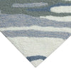 Coastline Curl Blue Indoor/Outdoor Rug - 8 Ft. Round