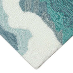 Coastline Curl Turquoise Indoor/Outdoor Rug - 8 Ft. Round - OUT OF STOCK UNTIL 09/11/2026