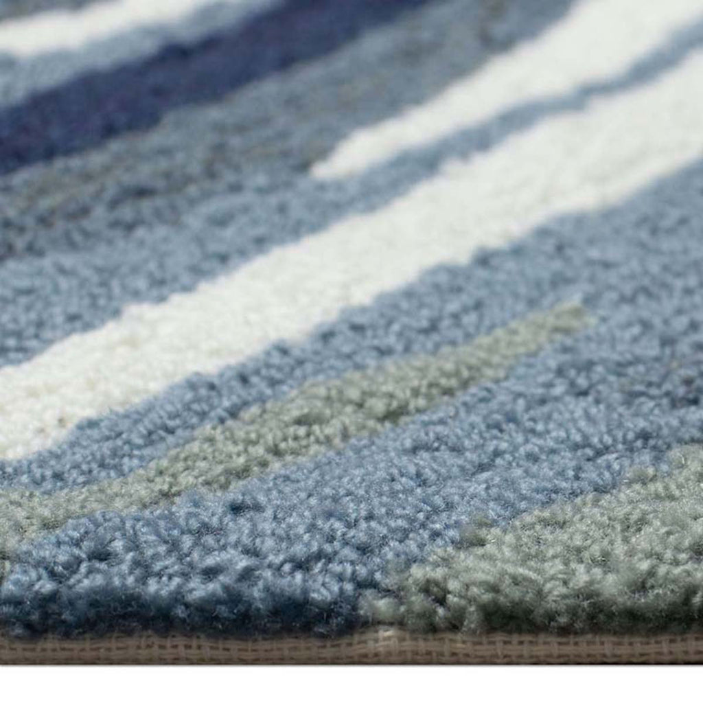 Coastline Curl Blue Indoor/Outdoor Rug - 2 x 5