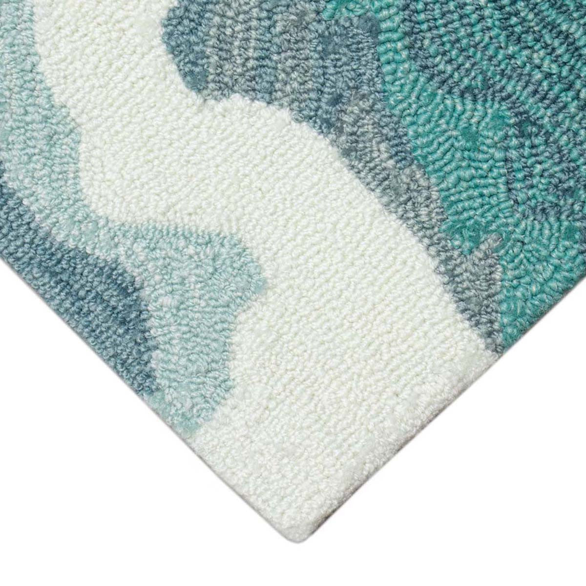 Coastline Curl Turquoise Indoor/Outdoor Rug - 2 x 5